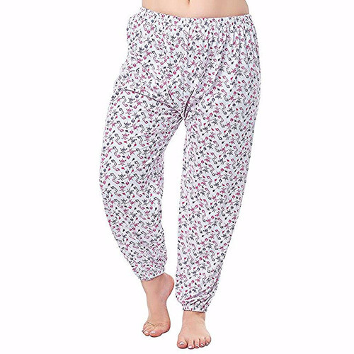6 Adet Bayan Tek Alt Pijama Çiçek Desenli YAZLIK Battal Boy 4XL-Karışık Renk
