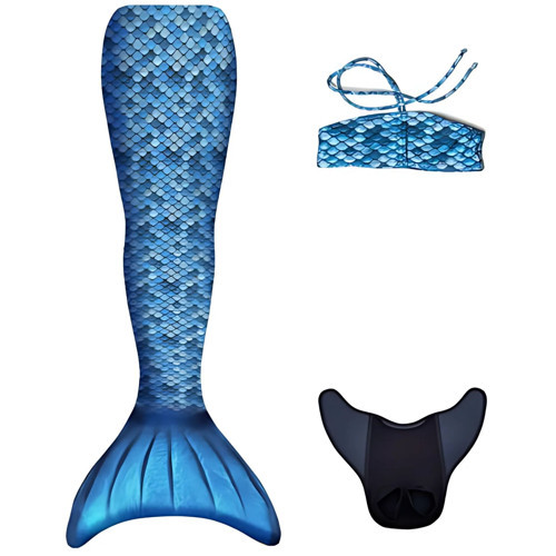 Deniz Kızı 3'lü Takım Bikini Kostüm Seti Blue