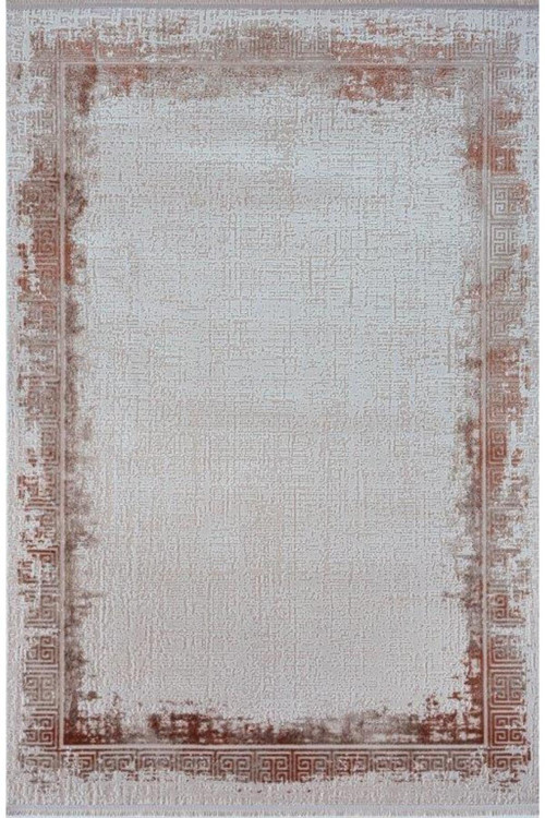 Novastyle 13639 Bakır Halı 160x230 cm Modern Salon Halısı Akrilik Saçaklı Dokuma Taban