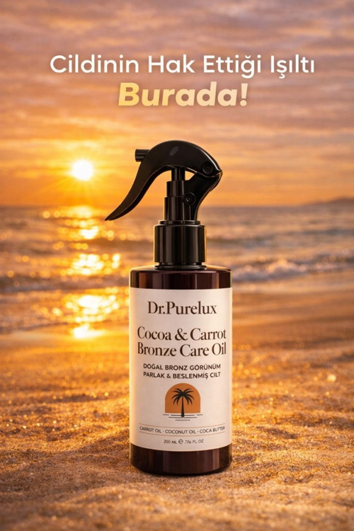 Bronzlaştırıcı Yağ | Kakao & Havuç & Hindistan Ceviz İçeren Bronzluk & Yoğun Nemlendirici 200 Ml