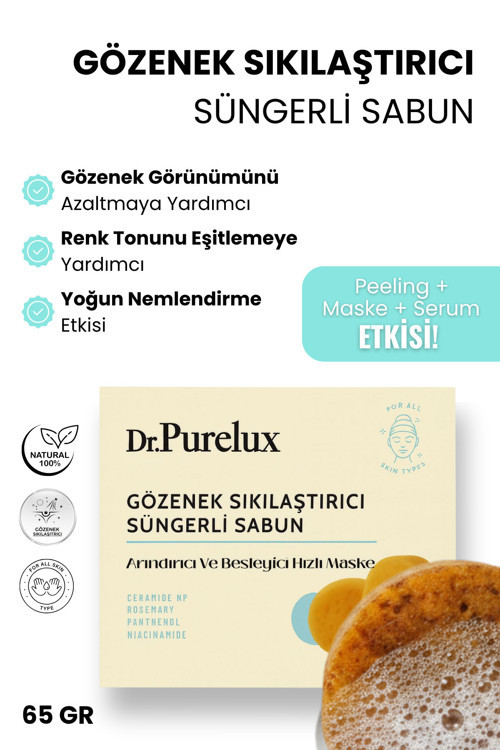 Gözenek Sıkılaştırıcı, Arındırıcı & Besleyici (Hızlı Maske) Makyaj Temizleme Süngerli Sabun