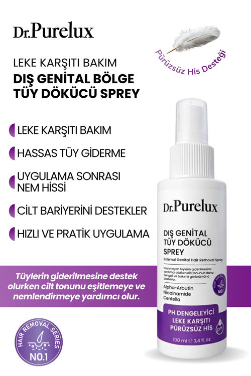 Leke Karşıtı Hassas Bölgelere Uygun Tüy Dökücü Sprey I Pürüzsüz & Cilt Tonu Eşitlemeye Yardımcı100Ml