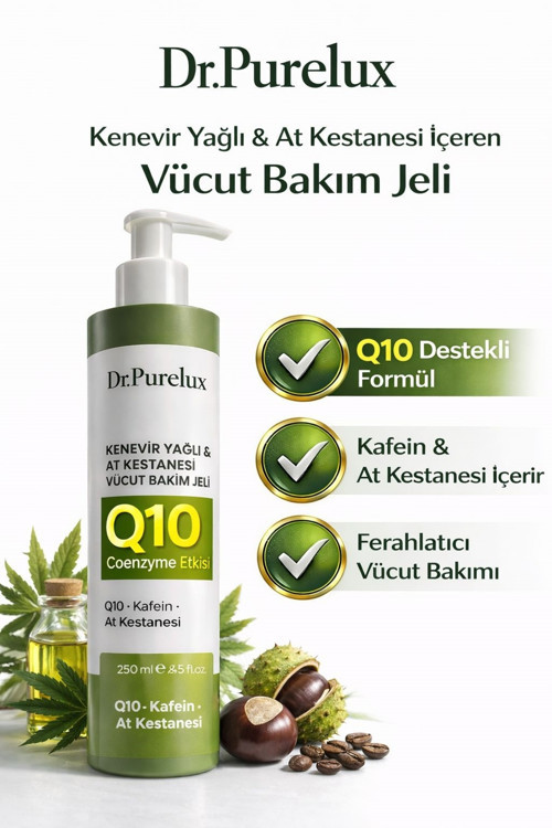Q10 Coenzyme + Kafein & At Kestanesi İçeren - Sıkılaştırıcı Selülit Jeli – Rahatlatıcı Vücut Masaj J