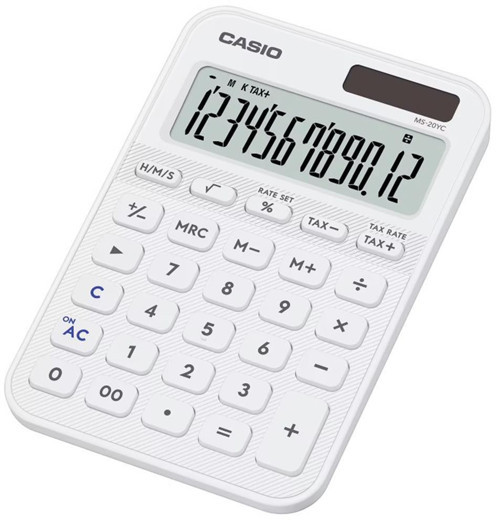 MS-20YC-WE 12 Hane Beyaz Masa Üstü Hesap Makinesi