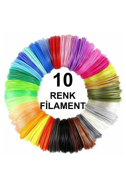 3D Kalem Yazıcı için 10 renk 70 metre (10 x 7 metre) PLA Filament