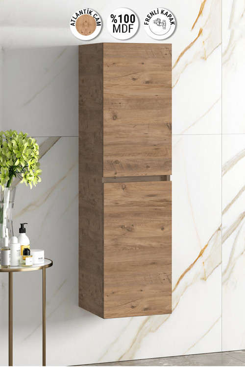 Yıldız 35*130 Cm Atlantik Çam MDF Asma Banyo Boy Dolabı