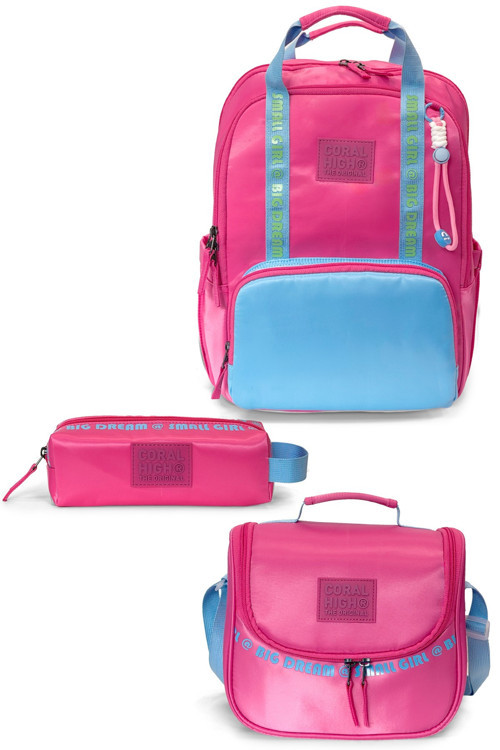 Pembe Mavi 3'lü Okul Çanta Seti SET0124416