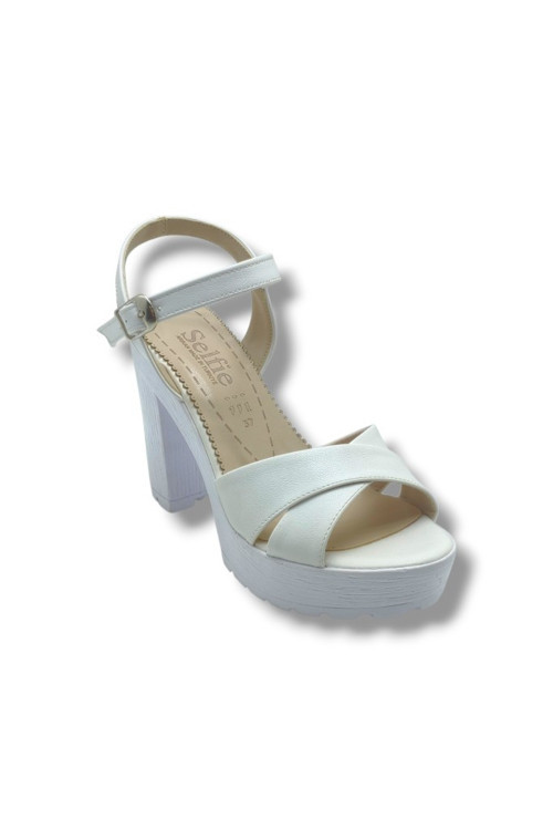 4280-26 Cilt Çapraz Bant Platform Topuk Fashion Kadın Sandalet(11cm)