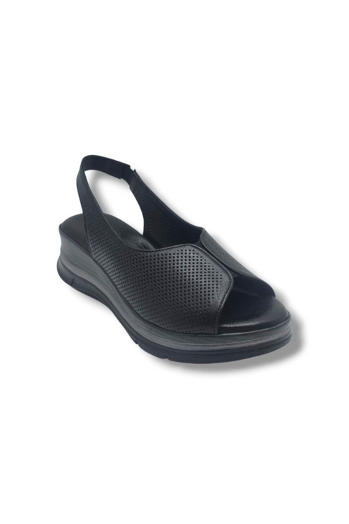 S-564-26 Hakiki Deri Anatomik Dolgu Taban Kadın Sandalet
