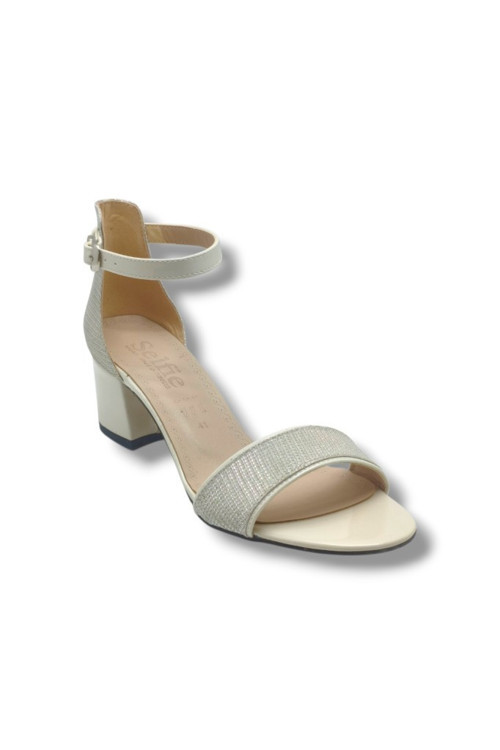 4270-26 Simli Rugan Tek Bant Orta Topuk Büyük Numara Fashion Kadın Sandalet(5,5cm) 41-43