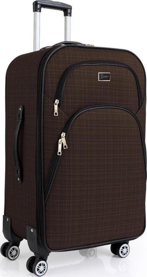 Büyük Boy 4 Teker Kumaş Valiz Kahve 1081