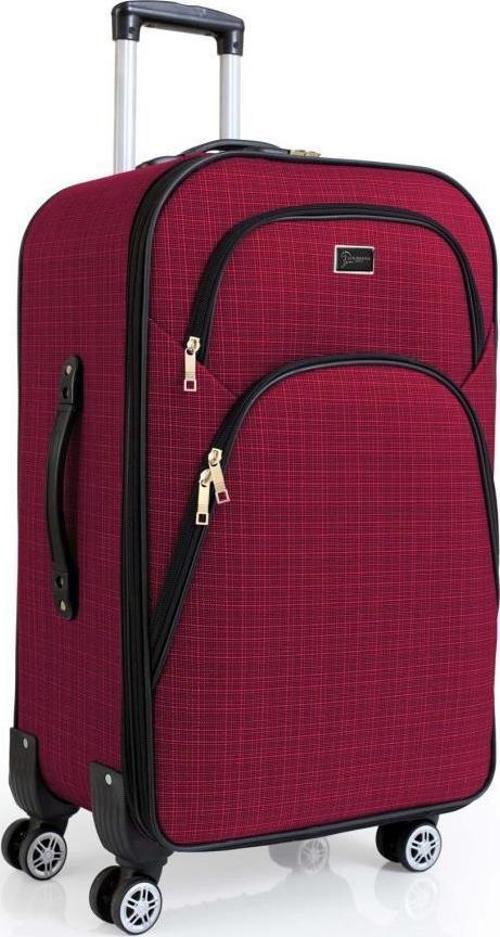Orta Boy 4 Teker Kumaş Valiz Bordo 1081