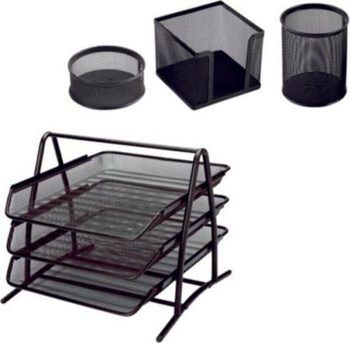 File 3'lü Evrak Rafı 3'lü File Masa Üstü Set