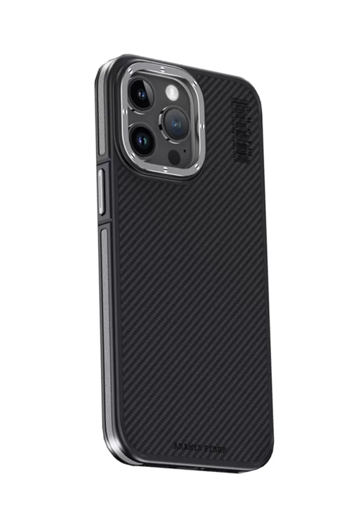 zenvias Mey İthalat® iPhone 15 Pro Max Kılıf Aramid 600D Kevlar Karbon Fiber Magsafe Kapak - G
