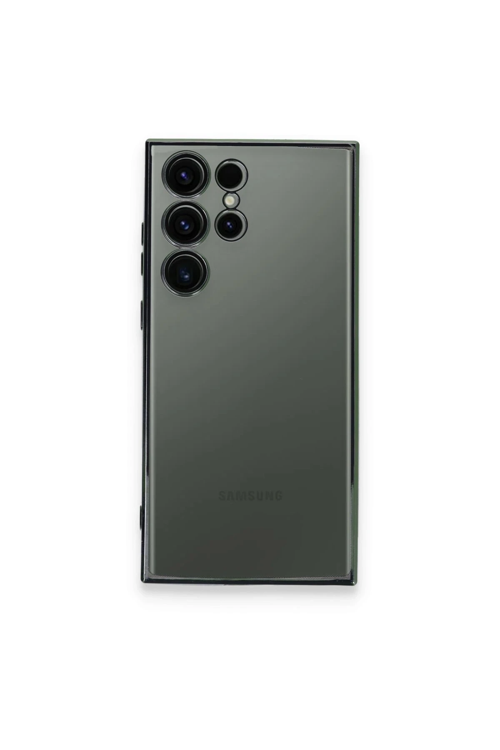 zenvias Mey İthalat® Samsung Galaxy S23 Ultra Kılıf Lensli Silikon - Yeşil znv2030