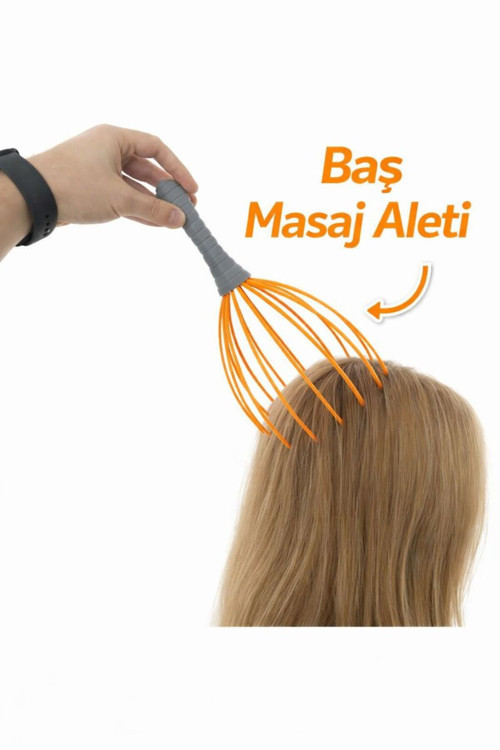 Baş Masaj Aleti | Stres Azaltıcı Rahatlatıcı Kafa Masaj Aparatı | Ergonomik Saplı