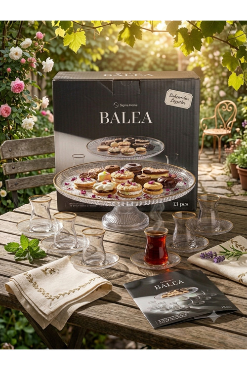 Balea Çay Seti 26cm Cam Ayaklı 13pcs