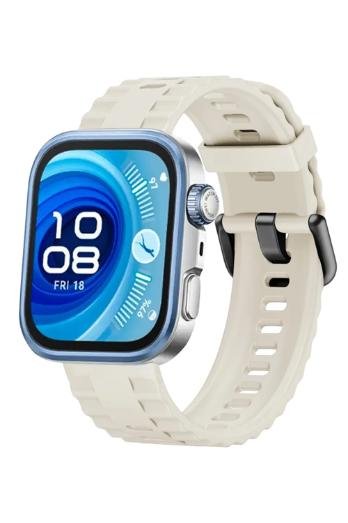 zenvias Mey İthalat® Huawei Watch Fit 3 Klasik Kordon - Bej znv2030