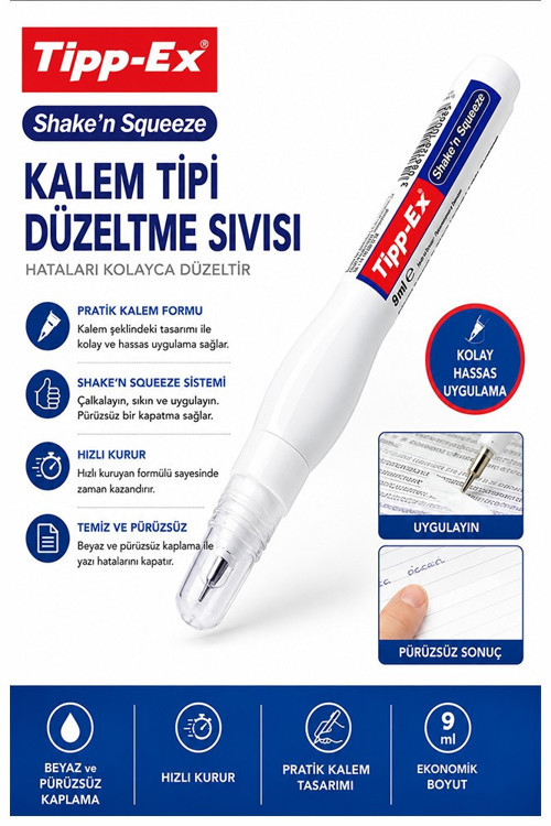 Kalem Daksil 1 Adet Tipp-ex Sıvı Düzeltme Kalemi Tükenmez Pilot Kalem Mürekkep Kapatıcı Silici Örtücü Yazı Düzeltici