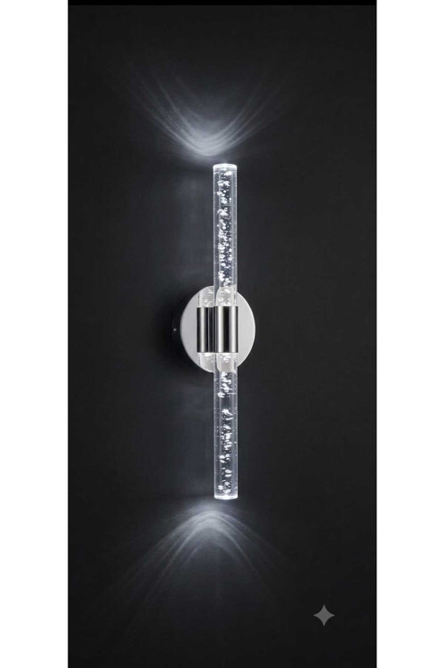 Bubbleflux Medium 40 cm Modern Tasarım LED Aplik - Duvar Lambası - Gümüş - Pilli - Beyaz LED