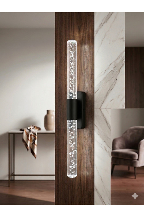 Bubblelight Medium 40 cm Modern Tasarım LED Aplik - Duvar Lambası - Siyah - Elektrikli - Beyaz LED