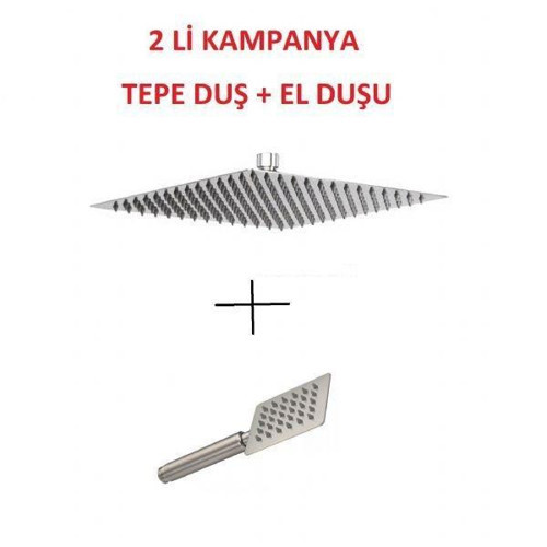 Kireç kırıcılı KARE 304 kalite paslanmaz krom düz duş başlığı tepe duş başlığı el duşu