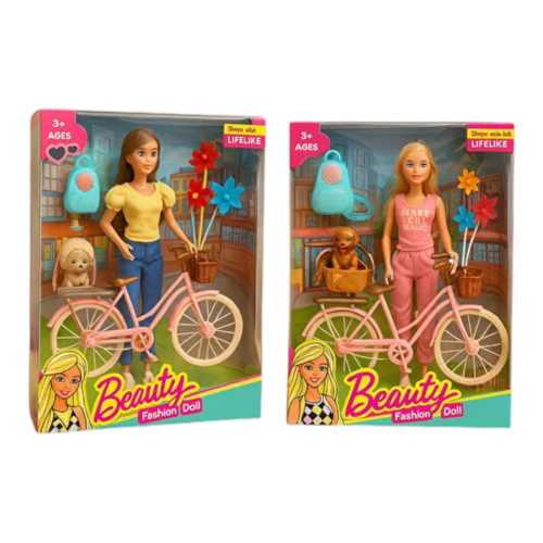 BEAUTY FASHİON DOLL 2968-1 BİSİKLETLİ BEBEK 3+