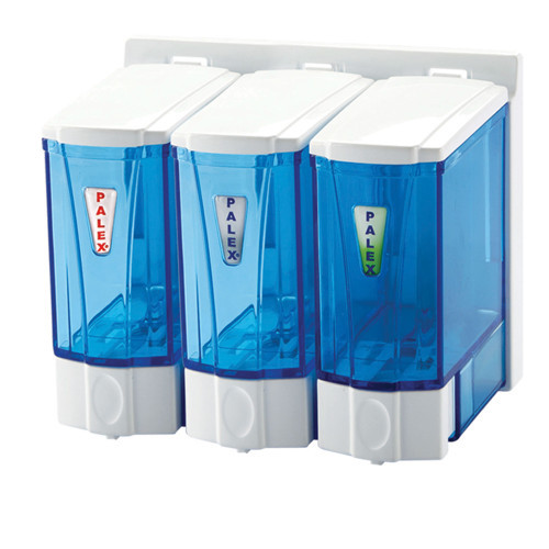 Mini Sıvı Sabun Dispenseri Üçlü 250 CC (Şeffaf-Krom)