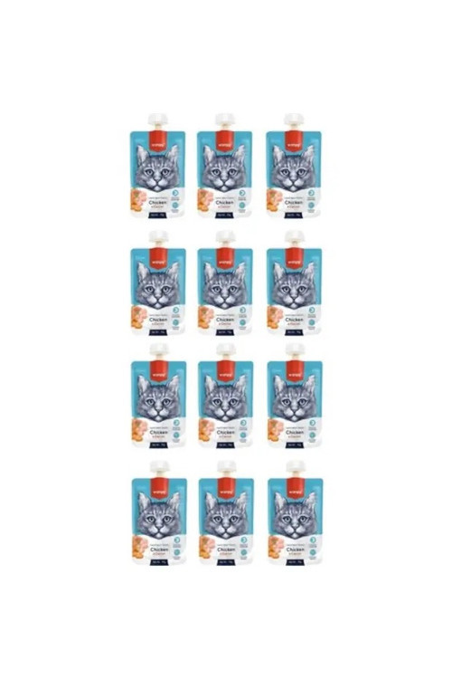 Tavuklu ve Havuçlu Ezme Kedi Ödül Maması 90gr x 12 Adet
