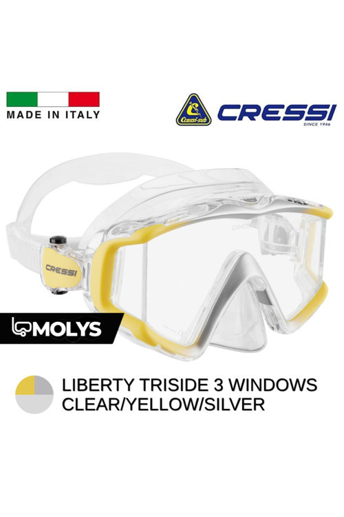 LIBERTY 3 WINDOWS PROFESYONEL Dalış Maskesi Clear / Yellow / Silver