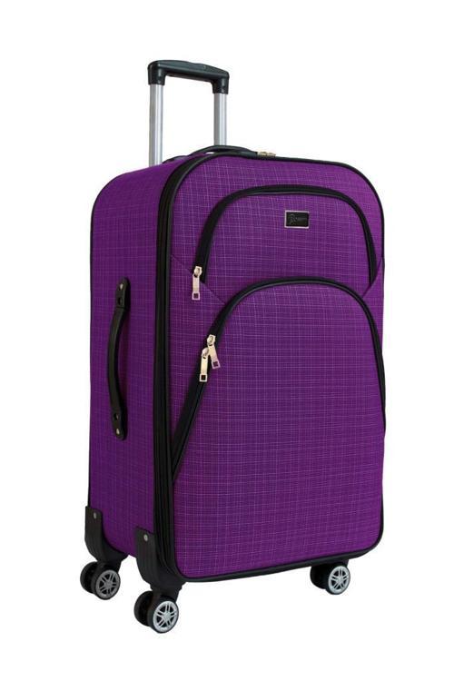 Büyük Boy 4 Teker Kumaş Valiz Mor 1081