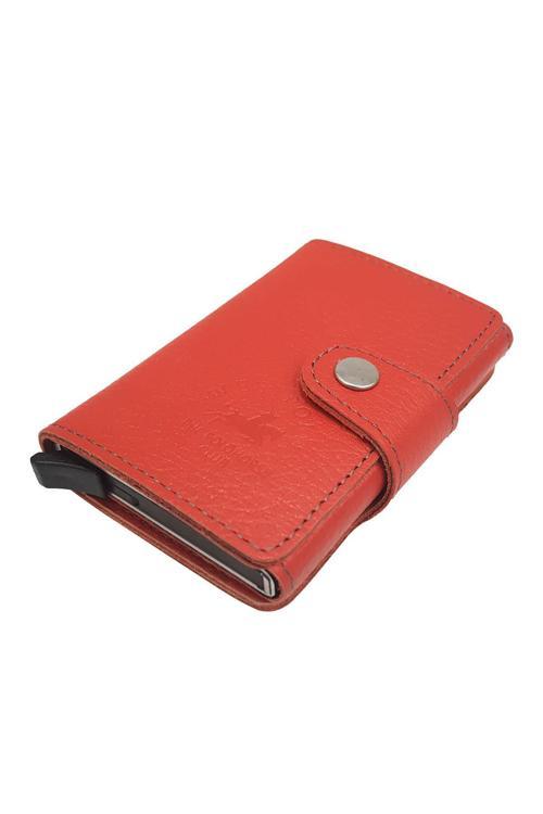 Mekanizmalı Kartlık Hakiki Deri Kırmızı 5510