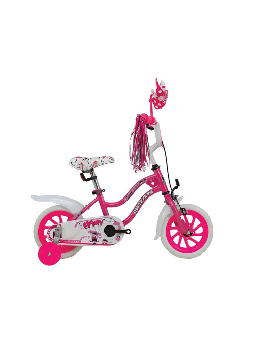 HAPPY KIZ ÇOCUK BİSİKLETİ 21CM V 12 JANT METALİK PEMBE KIRMIZI