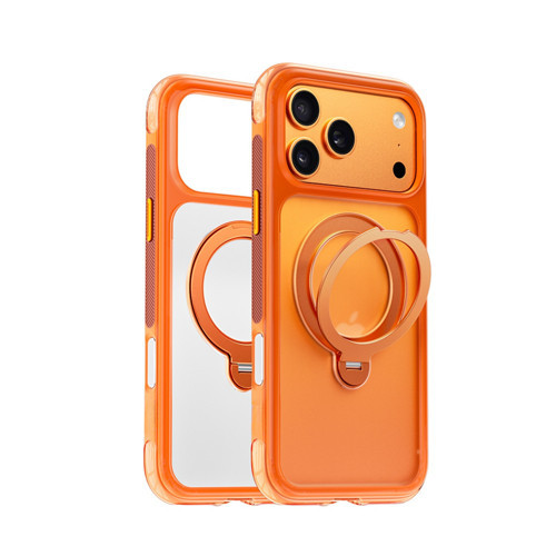 iPhone 17 Pro AeroShield Ultra MagSafe 360° Standlı Airbag Korumalı Kılıf (Turuncu)