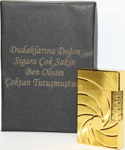 Kişiye Özel Dupont Tarz Çelik Gövde Çakmak (Gold)