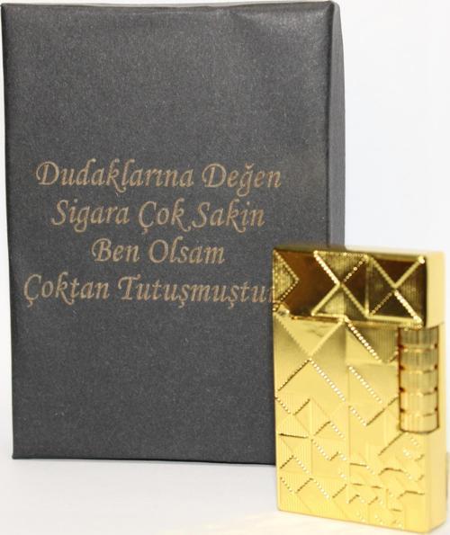 Kişiye Özel Dupont Tarz Çelik Gövde Çakmak (Gold)