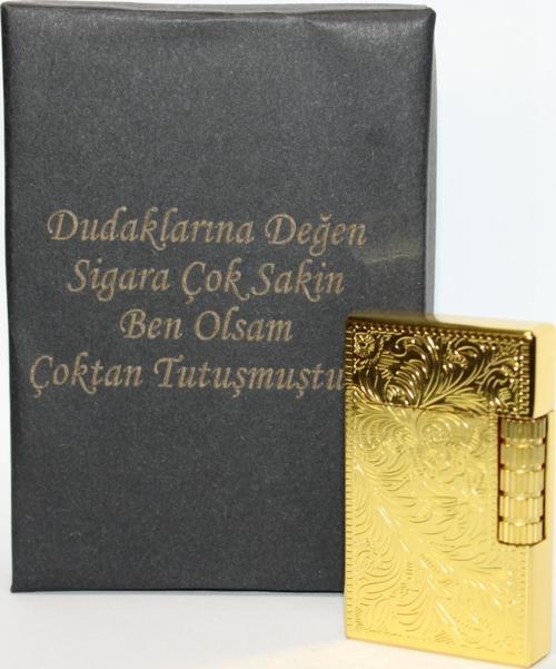 Kişiye Özel Dupont Tarz Çelik Gövde Çakmak (Gold)