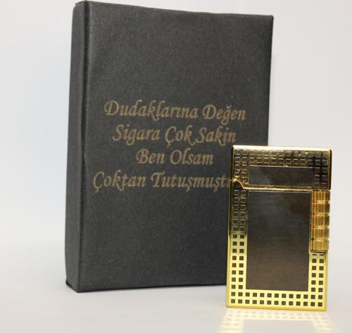 Kişiye Özel Dupont Tarz Çelik Gövde Çakmak (Gold-Siyah)