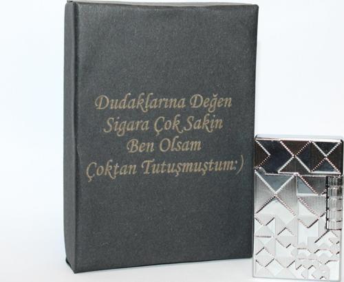 Kişiye Özel Dupont Tarz Çelik Gövde Çakmak (Gümüş)