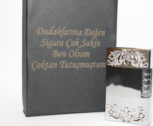 Kişiye Özel Dupont Tarz Çelik Gövde Çakmak (Gümüş)