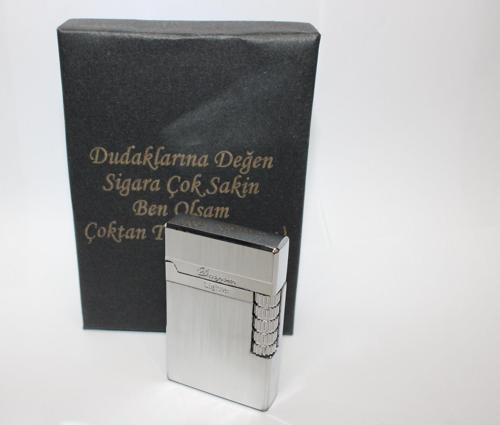 Kişiye Özel Dupont Tarz Çelik Gövde Çakmak (Gümüş)