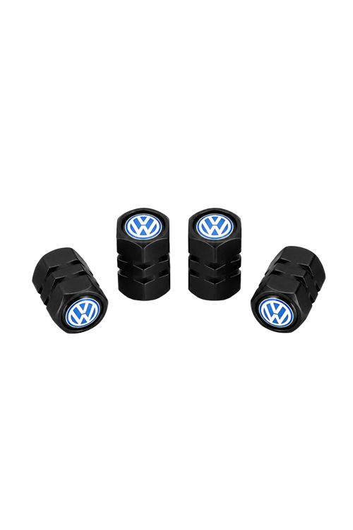 Volkswagen Logo Baskılı Universal Sibop Kapağı Seti - Siyah (4 Adet)