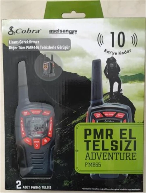 PM-865 Pmr El Telsizi 2li Paket 8 Kanal+121 Alt Kanal 8 Km