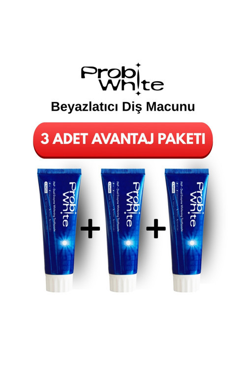 ProbiWhite Beyazlatıcı Diş Macunu-PAP Teknolojili,Mikro Hidroksiapatit+Enzim Formül,Vegan - 3'lü Paket