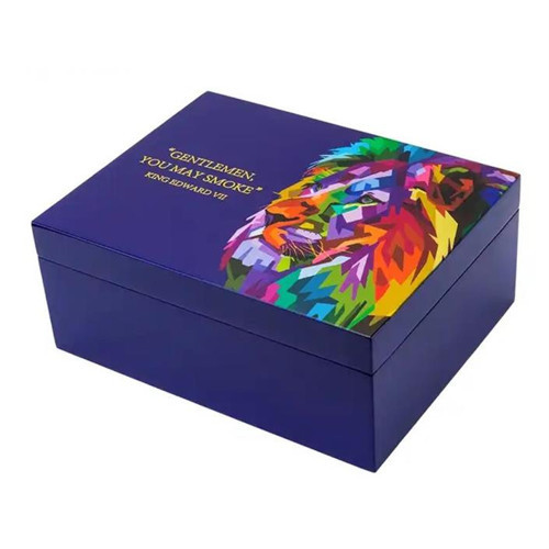 Humidor Puro Kutusu Lacivert Lake Lion 50s LB-003