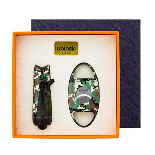 Yeni Seri Çakmak Ve Kesici Puro Seti Camo LB-716