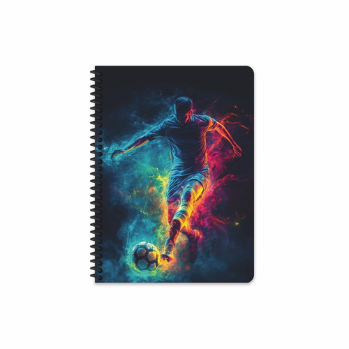 Keskin 17 x 24 Çizgili Sert Kapak Spiralli Futbol Defter - Pembe