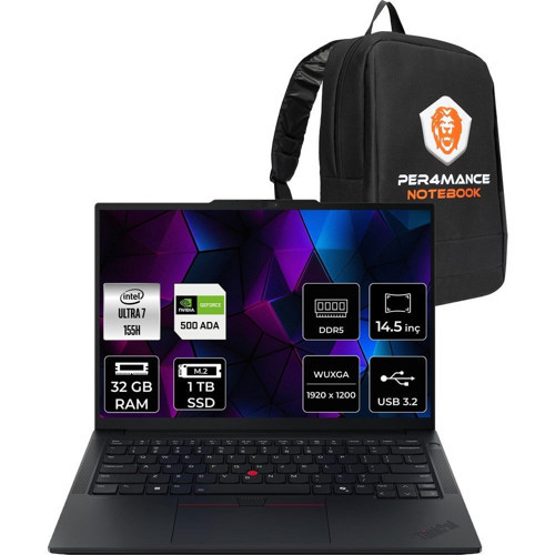 Thinkpad P14S Gen 5 Core Ultra 7 155H İş İstasyonu 32GB RAM 1TB SSD 14.5" FHD+ FreeDOS + Per4 USB 21G2004TTXP321