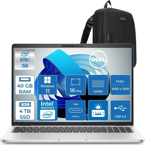 Pro 16 Plus Intel Core Ultra 7 255U 5.2ghz 40GB Ddr5 4tb SSD Windows 11 Home Intel® Aı Boost 16 Inç IPS Fullhd+ (1920X1200) Taşınabilir Bilgisayar PB16250BTO105H20 + Zetta Çanta