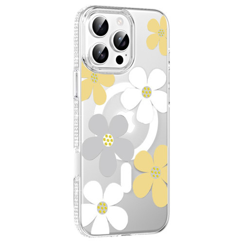 Apple iPhone 16 Pro Floral Magsafe Kapak - Sarı